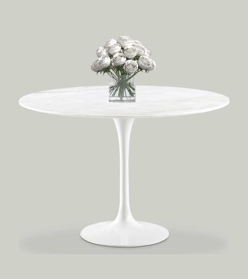 Marble Dining Table 110cm Round Italian Carrara Marble