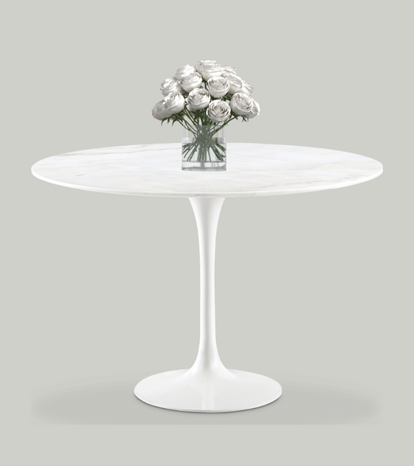 Marble Dining Table 110cm Round Italian Carrara Marble