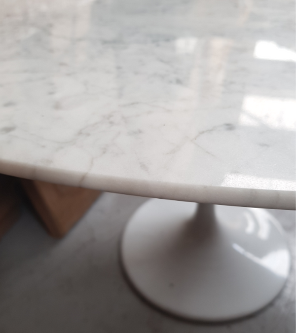 Marble Dining Table 110cm Round Italian Carrara Marble