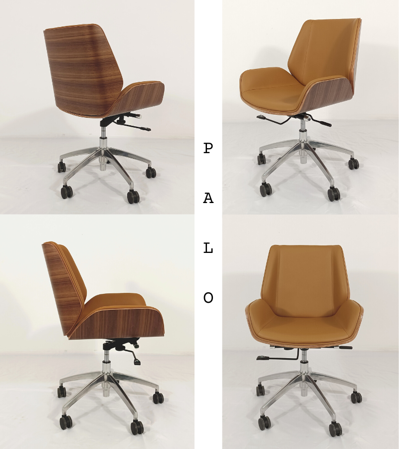 Palo Office Chair Premium Leather and Plywood Veneer