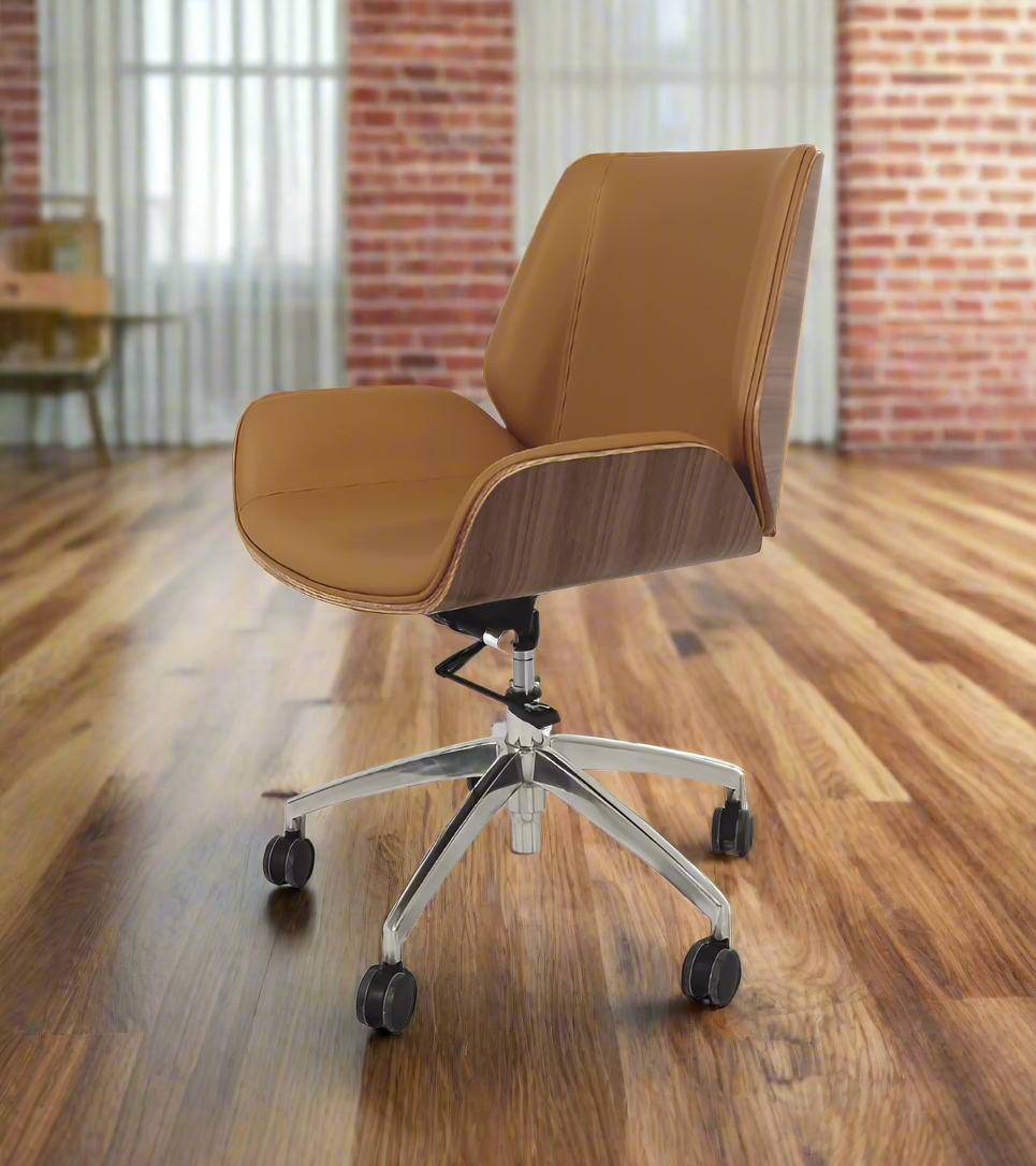 Palo Office Chair Premium Leather and Plywood Veneer