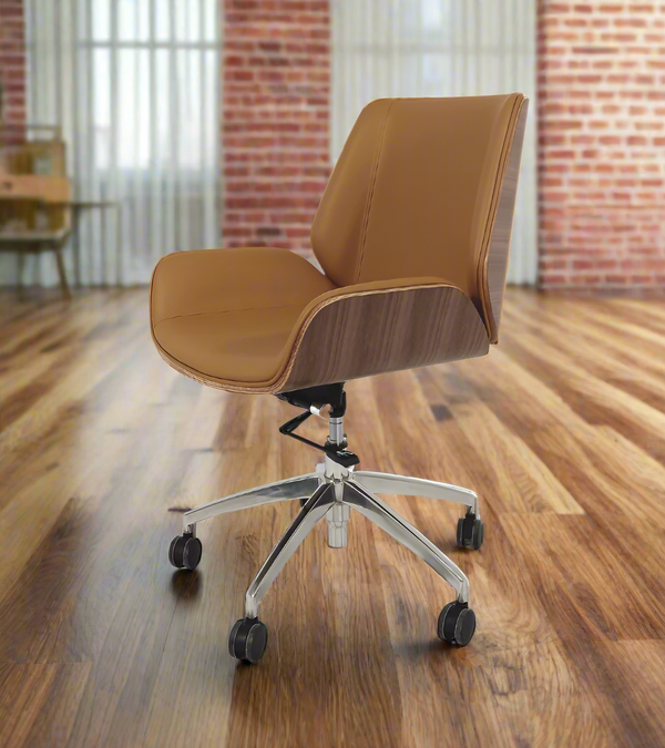 Palo Office Chair Premium Leather and Plywood Veneer