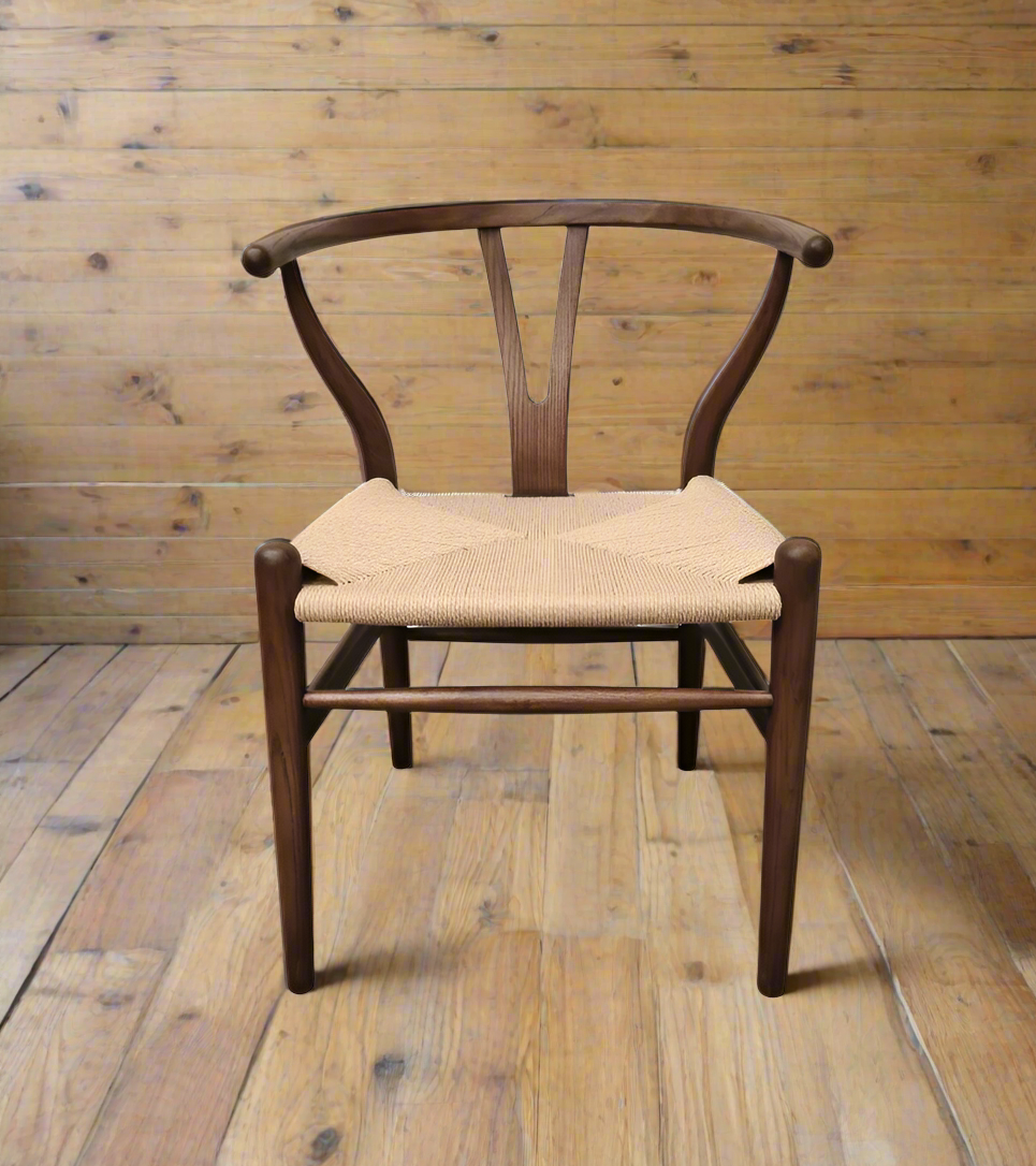 Iben Danish Style Dining Chair Walnut Natural Cord