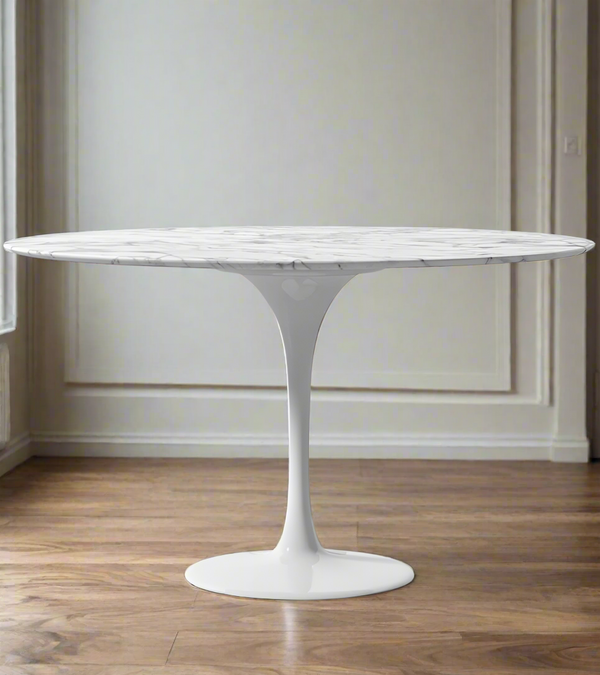 Italian Carrara Marble Tulip Dining Table – 120cm Round