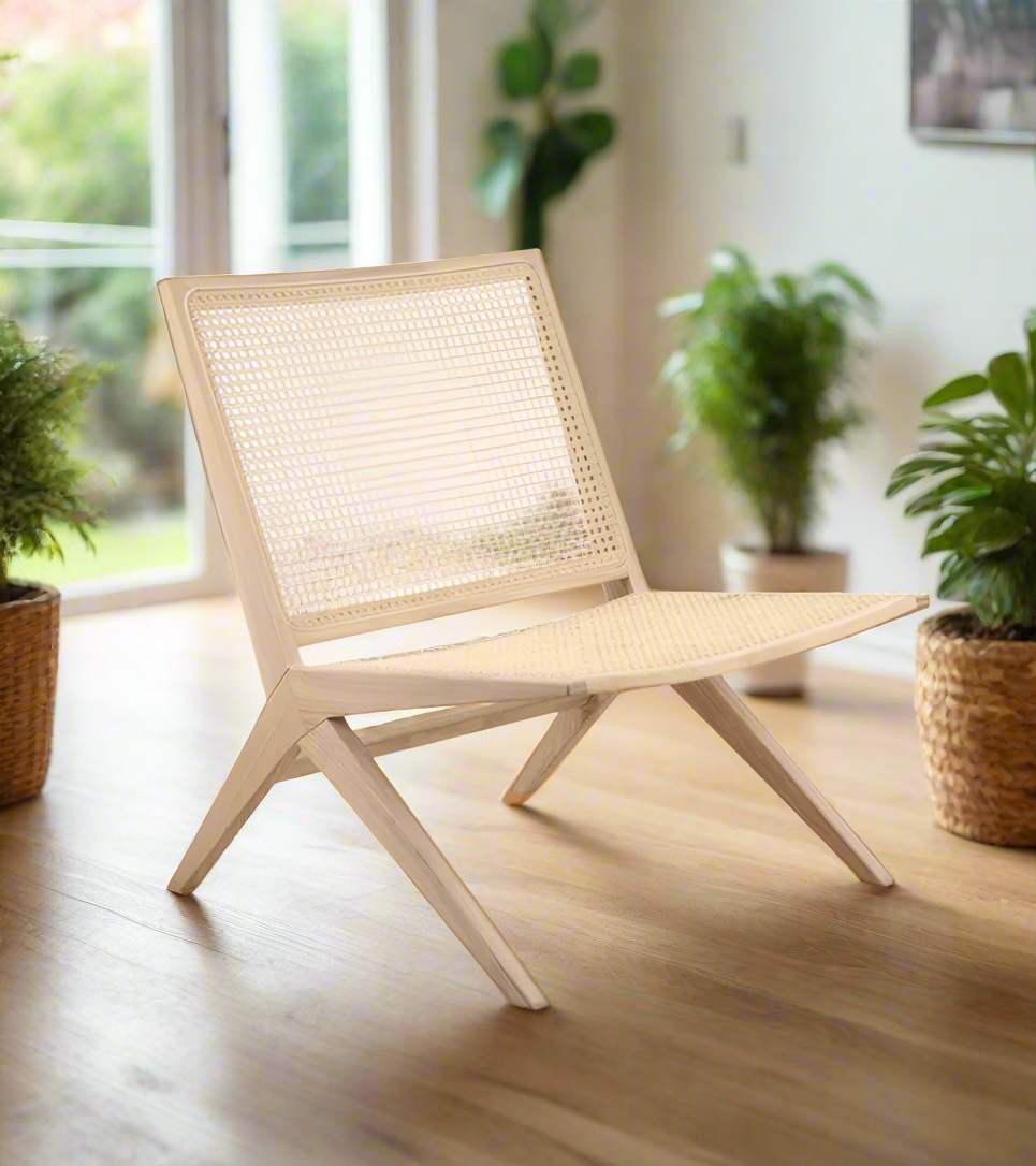 Fresno Natural Ash and Rattan Easy Chair