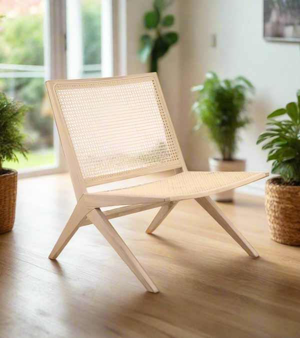 Fresno Natural Ash and Rattan Easy Chair