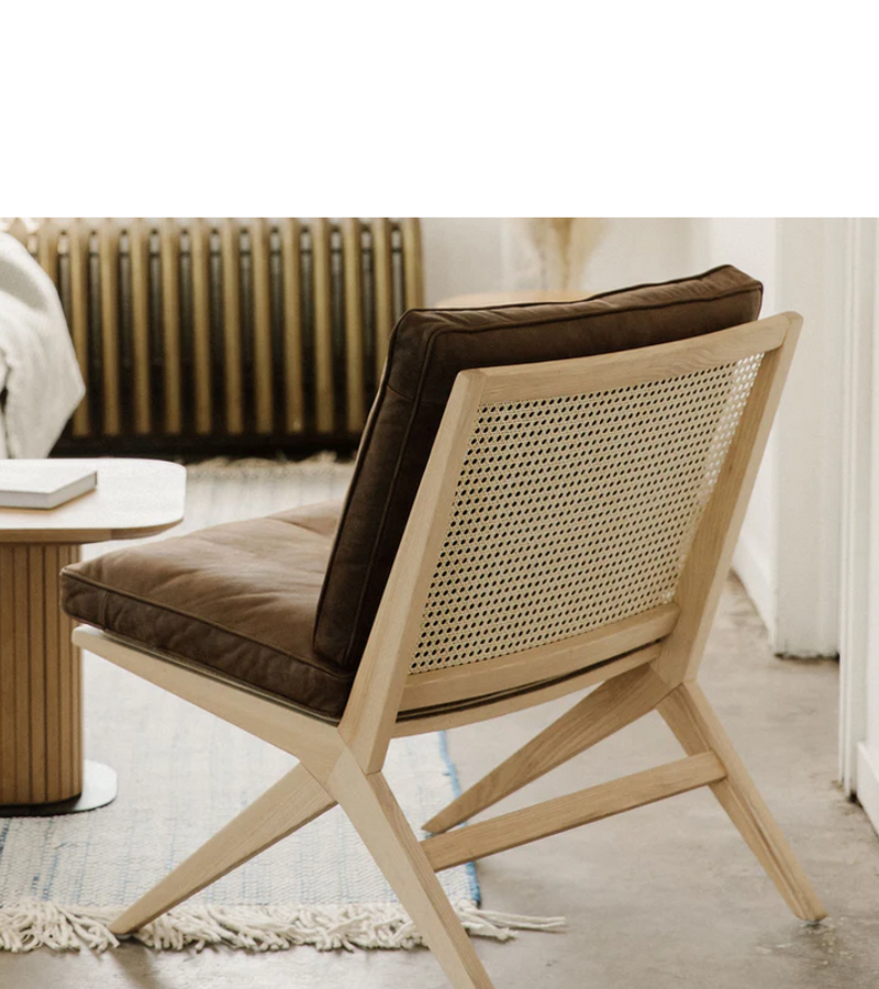 Monterey Accent Chair Ash wood and Vintage Leather