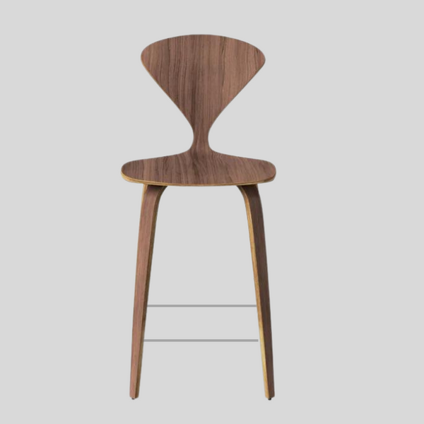 Norman High Back Wooden Counter Stool Midcentury Style