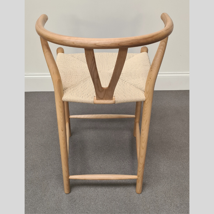 Iben Solid Ash Nordic Style Counter Stool Natural Cord Seat