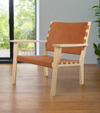 Ventana Lounge Chair Ash Wood with Premium Saddle Leather