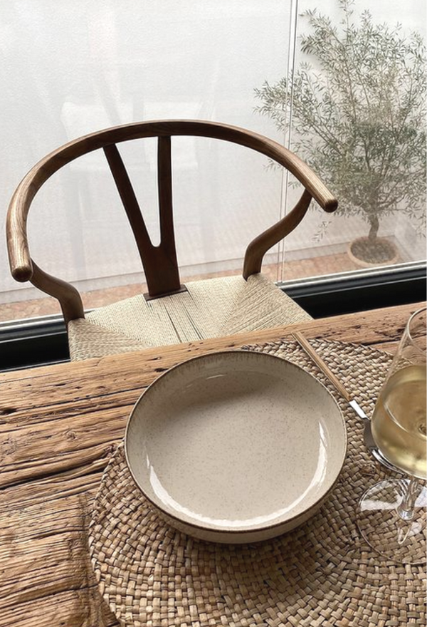 Iben Danish Style Dining Chair Walnut Natural Cord
