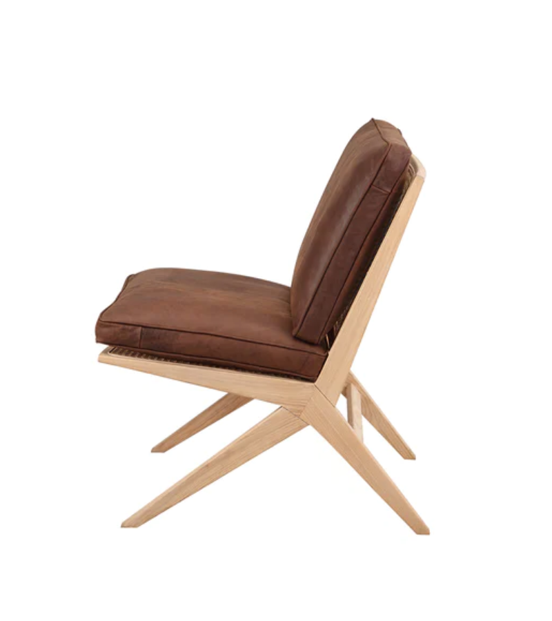 Monterey Accent Chair Ash wood and Vintage Leather