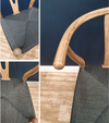 Iben Midcentury Style Walnut Counter Stool Black Cord Seat