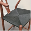 Iben Midcentury Style Walnut Counter Stool Black Cord Seat