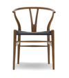 Iben Nordic Style Dining Chair Solid Ash Wood Walnut with Black Cord