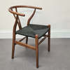 Iben Nordic Style Dining Chair Solid Ash Wood Walnut with Black Cord