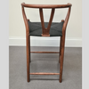 Iben Midcentury Style Walnut Counter Stool Black Cord Seat