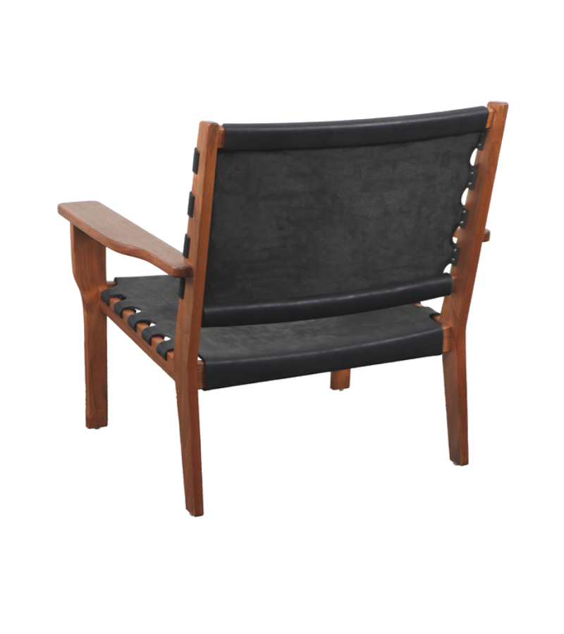 Ventana Lounge Chair Ash Wood with Premium Saddle Leather