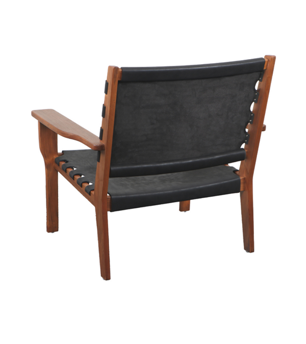 Ventana Lounge Chair Ash Wood with Premium Saddle Leather