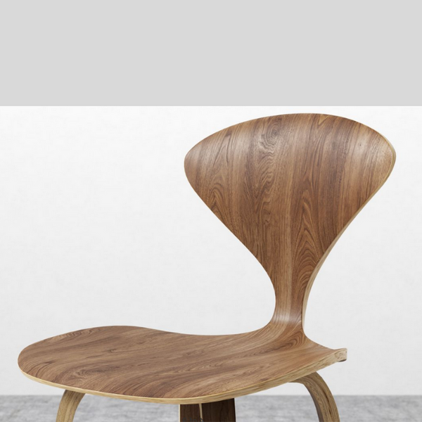 Norman High Back Wooden Counter Stool Midcentury Style