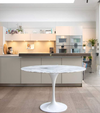 Italian Carrara Marble Round Dining Table, 110 cm