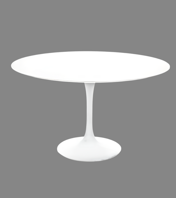 110cm Round White Wood Dining Table