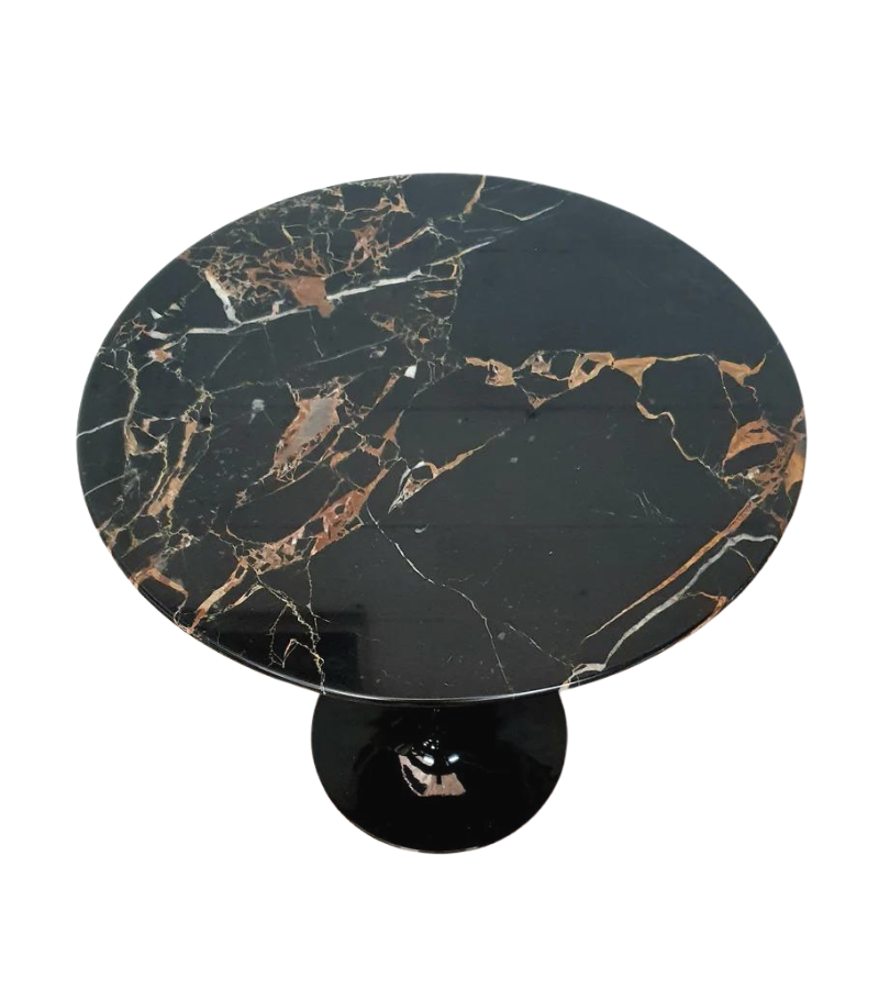 Portovenere Nero Portoro Black Italian Marble Side Table 50cm