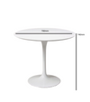 70cm Round White Wood Tulip Style Dining Table