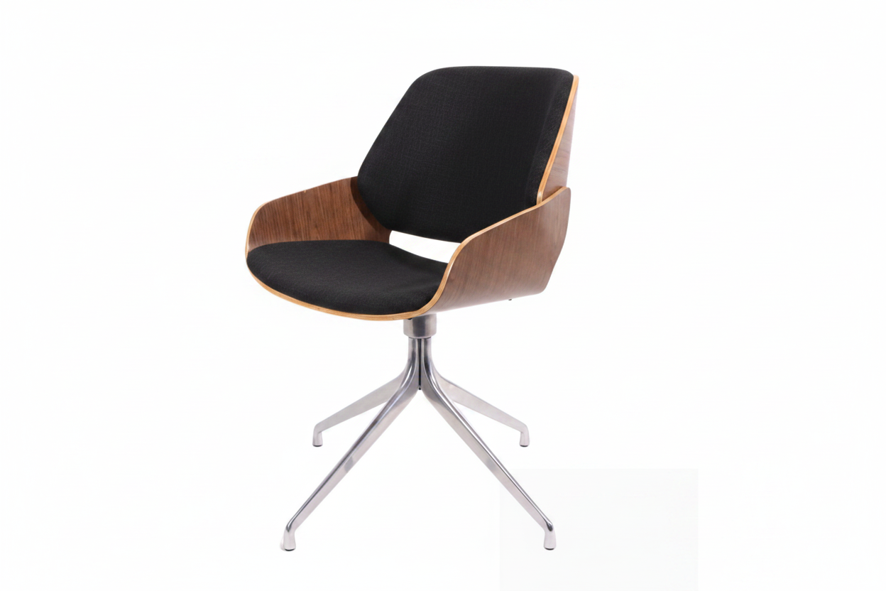 Burbank Mid-Century Plywood Swivel Office Chair