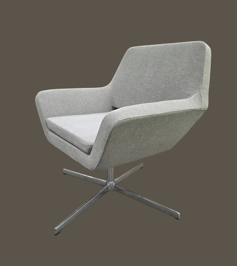 Camden Grey Fabric Swivel Armchair