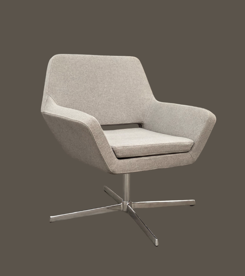 Camden Grey Fabric Swivel Armchair