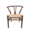 Hans Wish Y Dining Chair Walnut with Natural Cord