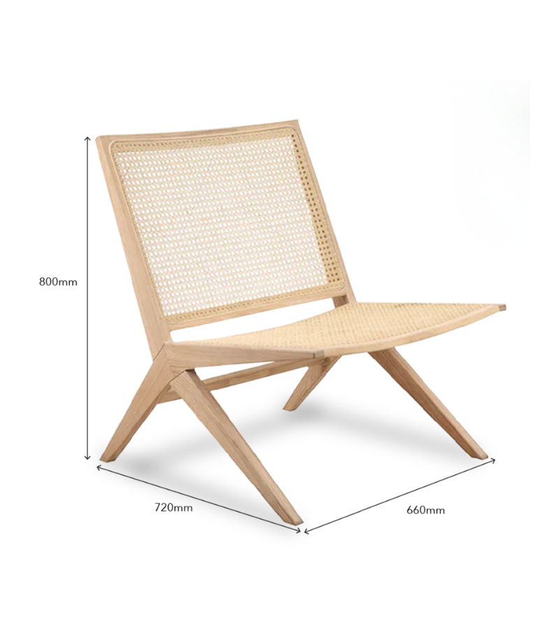 Fresno Natural Ash & Cane Lounge Chair