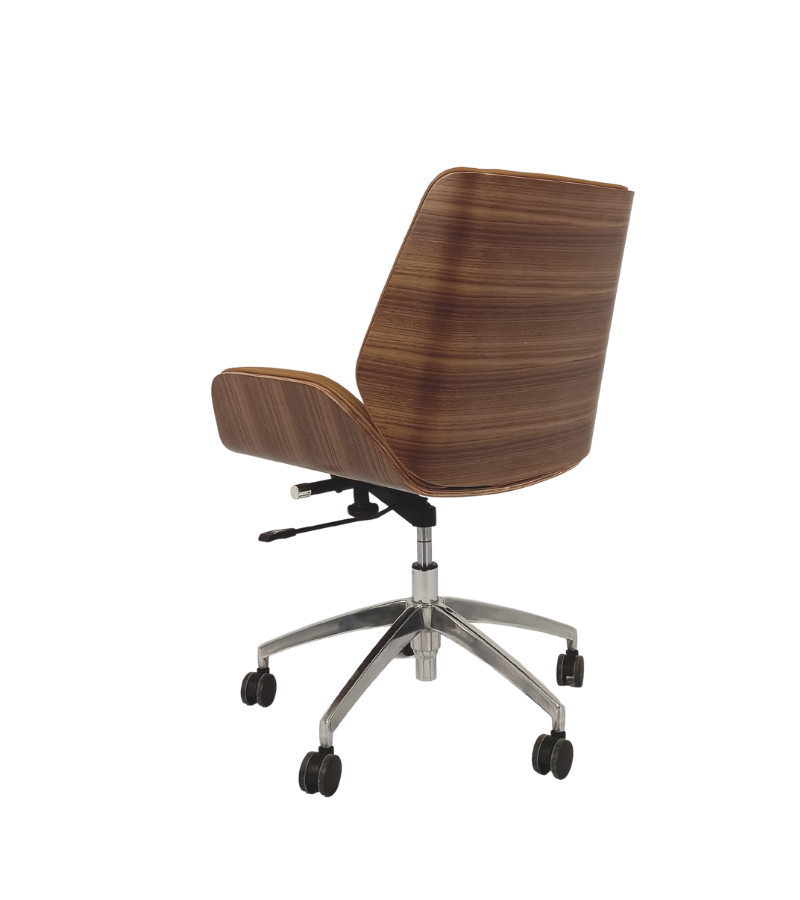 Palo Office Chair Leather and Plywood Veneer Low Back