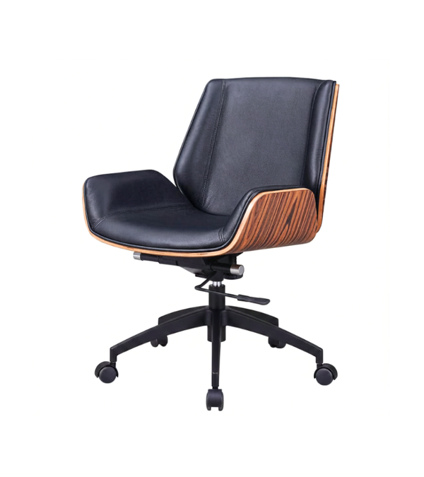 Palo Premium Leather Office Chair with Plywood-Veneered Shell