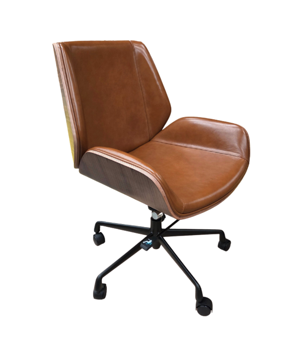 Palo Premium Leather Office Chair with Plywood-Veneered Shell