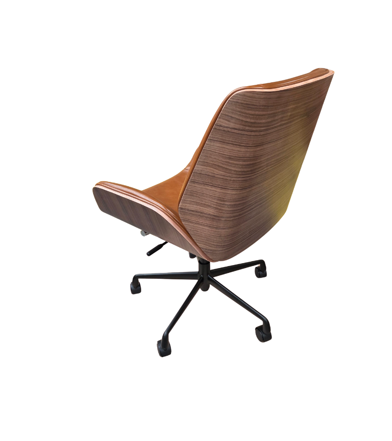 Palo Premium Leather Office Chair with Plywood-Veneered Shell