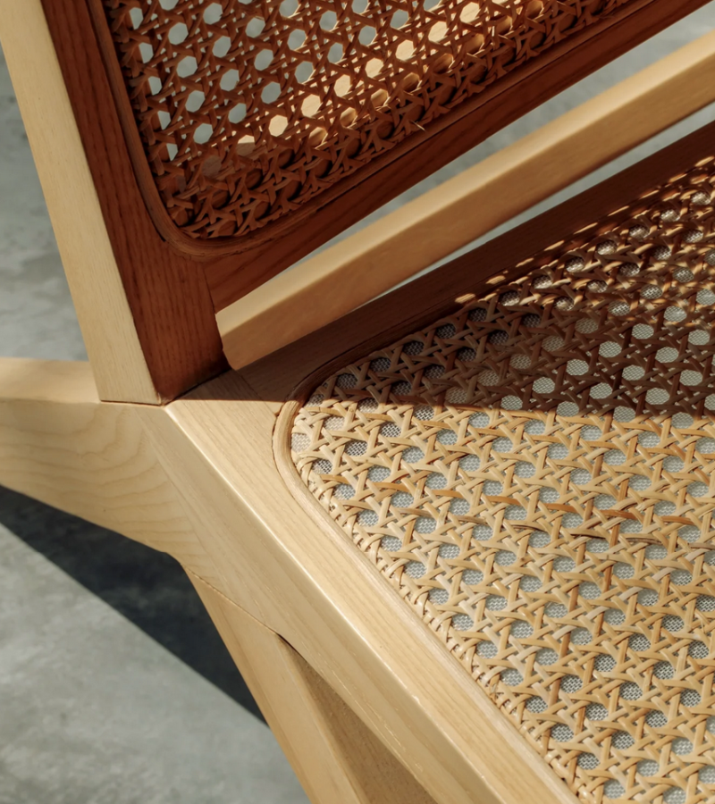 Fresno Natural Ash and Rattan Easy Chair