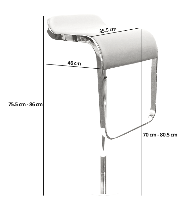 L EM Style Height Adjustable Bar Stool