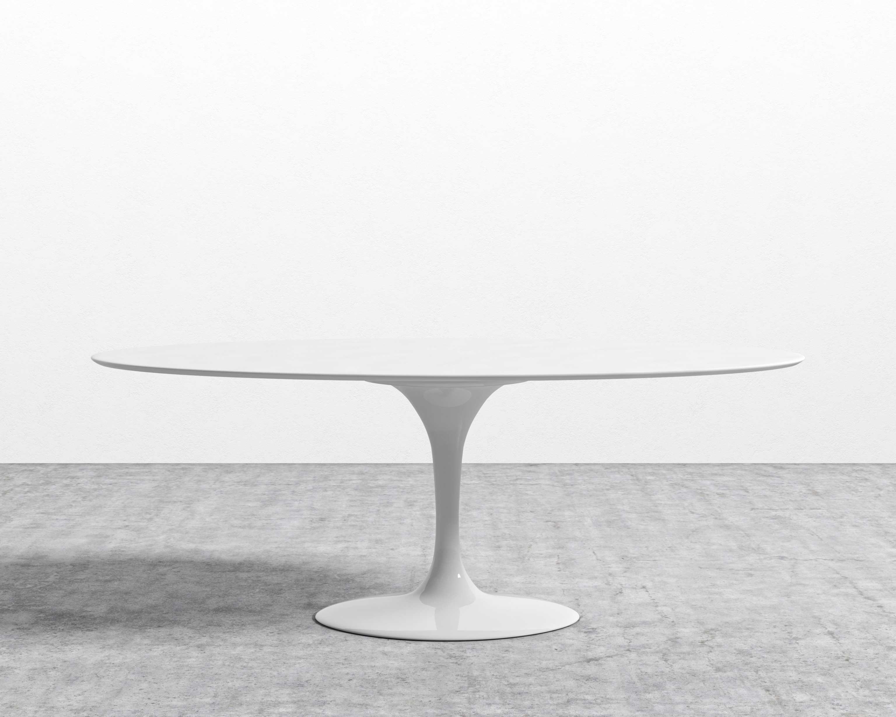 Oval Dining Table 160cm Wood Top with Stem Pedestal