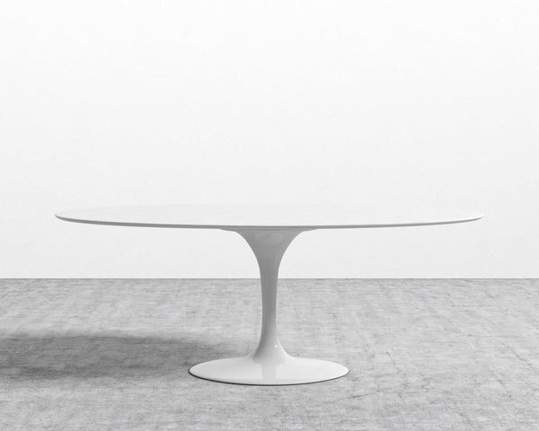 Oval Dining Table 160cm Wood Top with Stem Pedestal