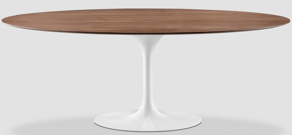 Oval Dining Table 160cm Wood Top with Stem Pedestal