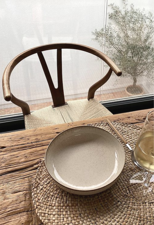 Hans Wish Y Dining Chair Walnut with Natural Cord