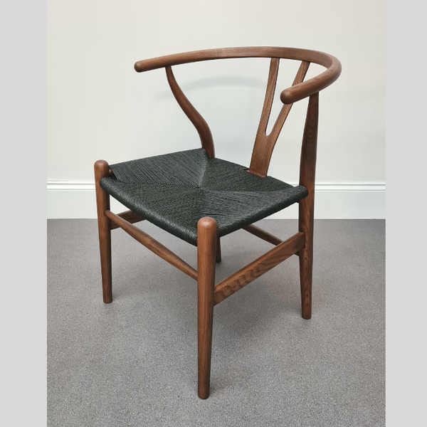 Hans Wish Dining Chair Walnut with Black Cord