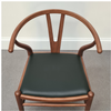 Hans Y Wish Dining Chair with Black Leather Seat