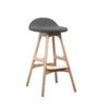 Erik Scandi Style Counter Stool Ash wood with grey seat 65cm seat height