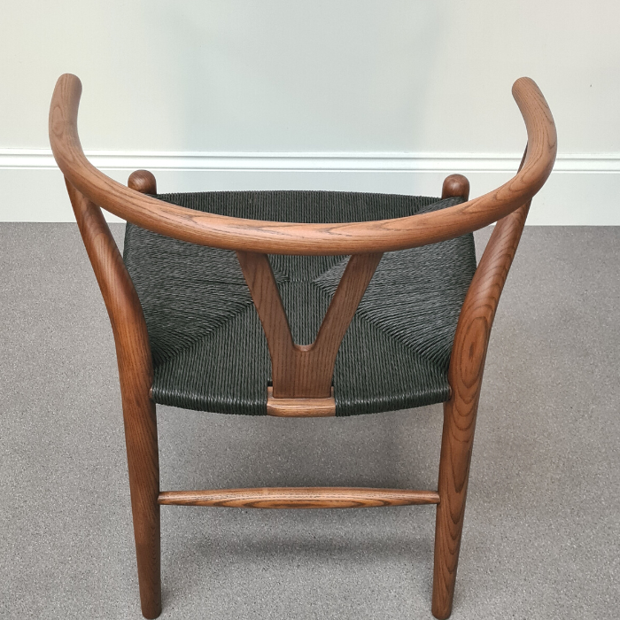 Hans Y Style Dining Chair Walnut with Black Cord