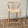 Hans Y Style Counter Stool 64cm Ash Wood Natural Seat