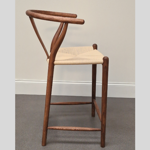 Hans Walnut Counter Stool with Natural Cord Seat